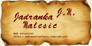 Jadranka Malešić vizit kartica